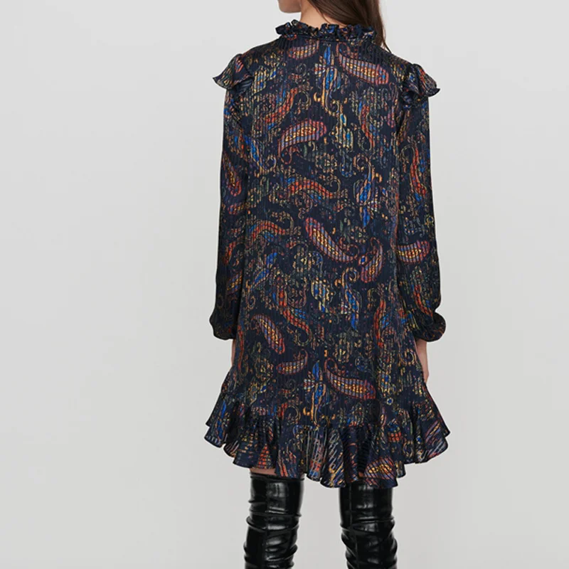 CAMIA V-neck Paisley Printed Ruffled Long Sleeve Casual Women's Mini Dresses Women 2019 Autumn / Winter New Fashion
CAMIA V-neck Paisley Printed Ruffled Long Sleeve Casual Women's Mini Dresses Women 2019 Autumn / Winter New Fashion