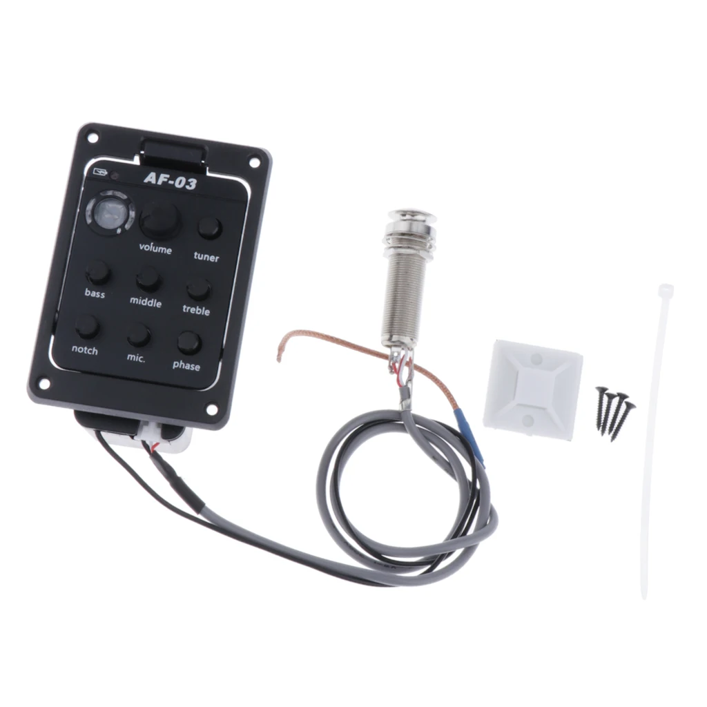 4 Band EQ Acoustic Guitars Preamp Piezo Pickup Volume Control Built-in Mic DIY 
4 Band EQ Acoustic Guitars Preamp Piezo Pickup Volume Control Built-in Mic DIY