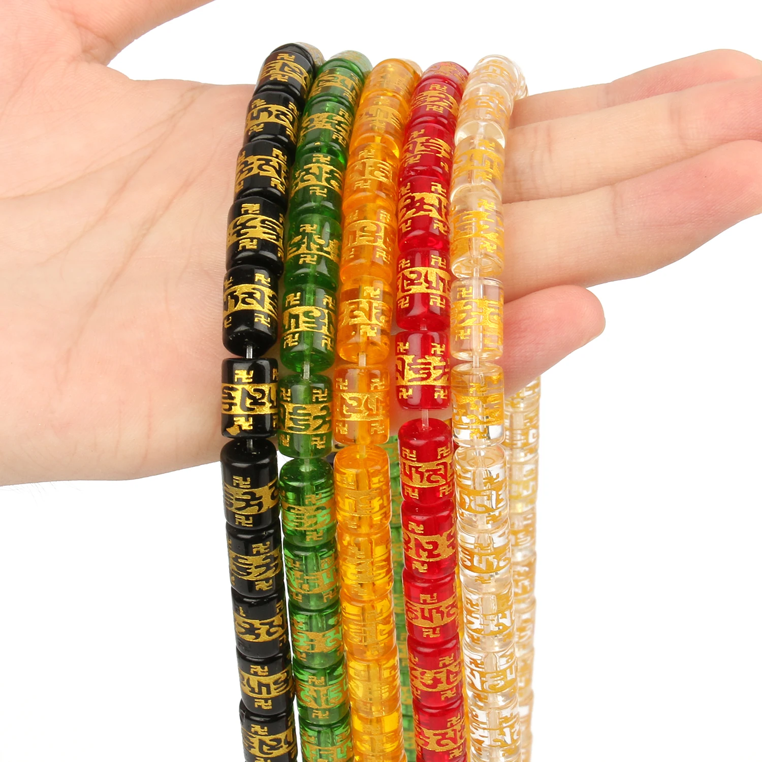 12x8mm Cylindrical Shape Six Word Mantra Prayer Beads Loose Spacer Charms Beads for DIY Bracelet Jewelry Making Accessories 15''
12x8mm Cylindrical Shape Six Word Mantra Prayer Beads Loose Spacer Charms Beads for DIY Bracelet Jewelry Making Accessories 15''