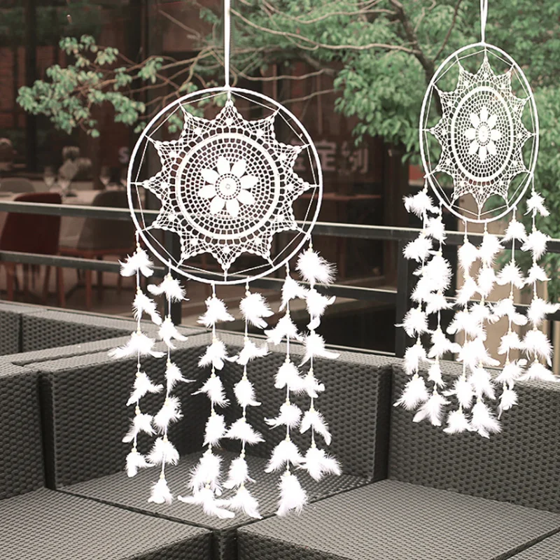 40CM Indian white Dreamcatcher Wind Chimes Feather Ornaments Wedding Decoration Props Mall Ornaments XR128
40CM Indian white Dreamcatcher Wind Chimes Feather Ornaments Wedding Decoration Props Mall Ornaments XR128