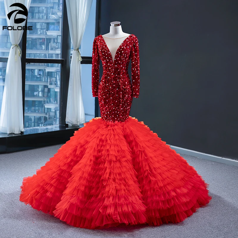 Luxury Saudi Arabia Red Mermaid Evening Dresses Bling Sequined Crystal Deep V Neck Long Sleeves Dubai Tiers Tulle Party Gowns
Luxury Saudi Arabia Red Mermaid Evening Dresses Bling Sequined Crystal Deep V Neck Long Sleeves Dubai Tiers Tulle Party Gowns