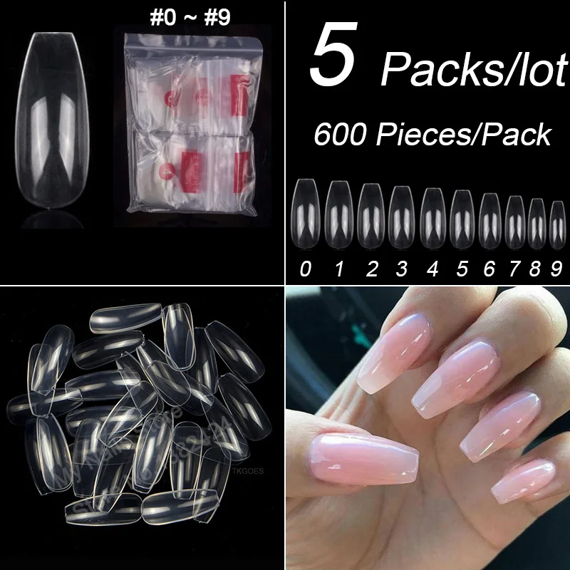 5 Packs/Lot 600 Pieces/Pack Long Ballerina False Nail Tips 10 Sizes Acrylic Nails Coffin Full Cover Nail DIY Nail Extension
5 Packs/Lot 600 Pieces/Pack Long Ballerina False Nail Tips 10 Sizes Acrylic Nails Coffin Full Cover Nail DIY Nail Extension