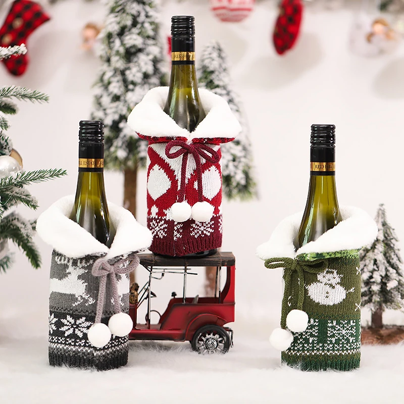 Christmas Knitted Collar Plush Ball Wine Bottle Cover New Year Champagne Dinner Table Decoration
Christmas Knitted Collar Plush Ball Wine Bottle Cover New Year Champagne Dinner Table Decoration