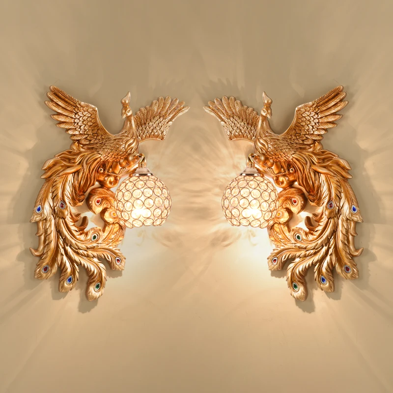 European Resin Peacock Retro Wall Lamp Bedroom Corridor Living Room TV Background Wall Lights Home Indoor Lusters Wall Sconces
European Resin Peacock Retro Wall Lamp Bedroom Corridor Living Room TV Background Wall Lights Home Indoor Lusters Wall Sconces