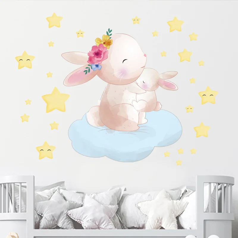 Wall Stickers PVC Removable Self-Adhesive Wallpaper Cartoon Bunny Star Child’s Bedroom Living Room Decorative Sticker Home Decor
Wall Stickers PVC Removable Self-Adhesive Wallpaper Cartoon Bunny Star Child’s Bedroom Living Room Decorative Sticker Home Decor