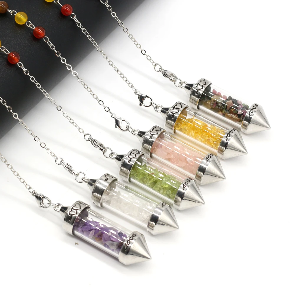 Natural Stone Ling Pendulum Seven Chakras Gravel Wishing Bottle Effect Hypnotic Healing Bedside Decorations
Natural Stone Ling Pendulum Seven Chakras Gravel Wishing Bottle Effect Hypnotic Healing Bedside Decorations