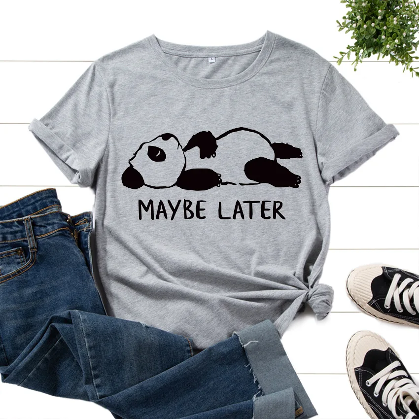 Cotton T-Shirts for Women Graphic Tees Printed Shirt Short Sleeve Summer Tops Casual Clothes Maybe Later Ease Animal Panda Zoo
Cotton T-Shirts for Women Graphic Tees Printed Shirt Short Sleeve Summer Tops Casual Clothes Maybe Later Ease Animal Panda Zoo