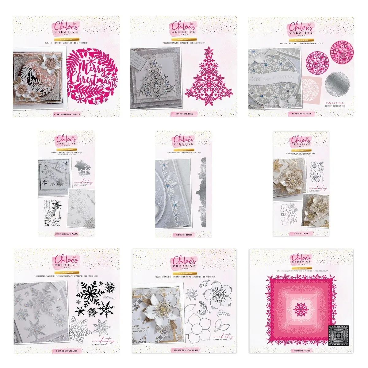 Christmas Merry Circle Snowflake Circle Rose Grande Snowflakes White Reindeer Couple Metal Cutting Dies and Stamps Hot Sale Set
Christmas Merry Circle Snowflake Circle Rose Grande Snowflakes White Reindeer Couple Metal Cutting Dies and Stamps Hot Sale Set