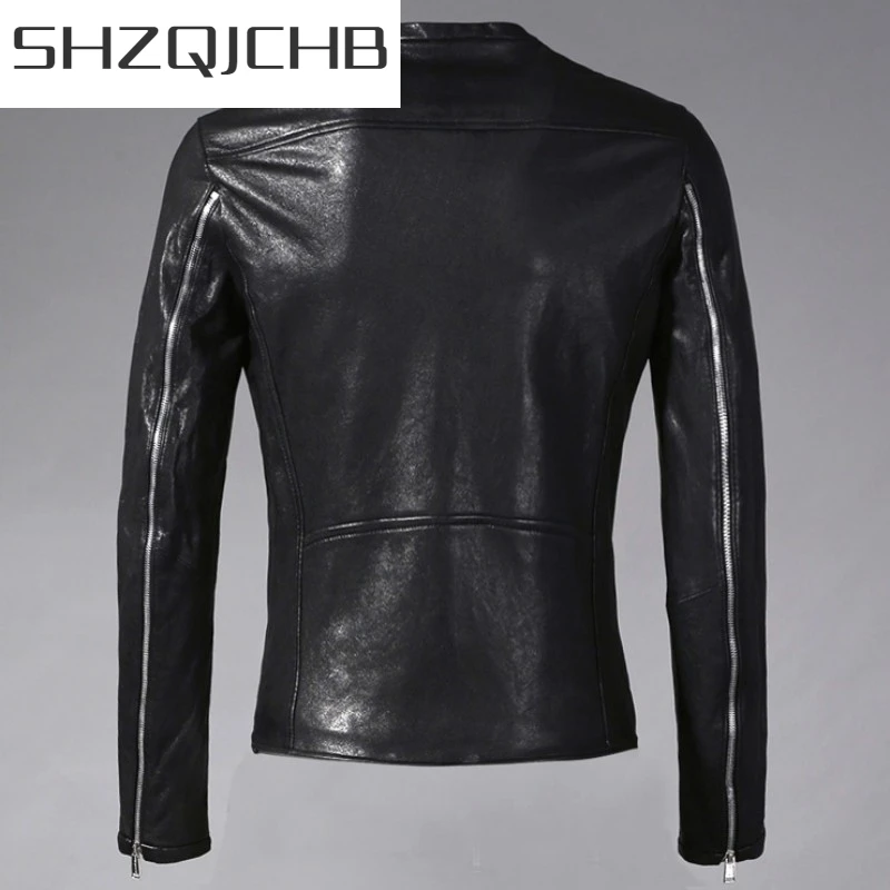 JCHB 2021 Fashion Mens Multi Zippers Slim Fit Short Real Gost Leather Coat Rock Man O Neck Punk Style High Quality Genuine Leath
JCHB 2021 Fashion Mens Multi Zippers Slim Fit Short Real Gost Leather Coat Rock Man O Neck Punk Style High Quality Genuine Leath