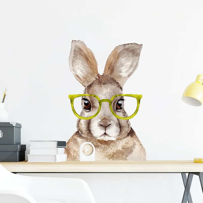Cartoon Glasses Bunny Wall Sticker Home Decoration Living Room Cupboard Decor Self-adhesive Rabbit Wallpaper Kids Room Stickers
Cartoon Glasses Bunny Wall Sticker Home Decoration Living Room Cupboard Decor Self-adhesive Rabbit Wallpaper Kids Room Stickers