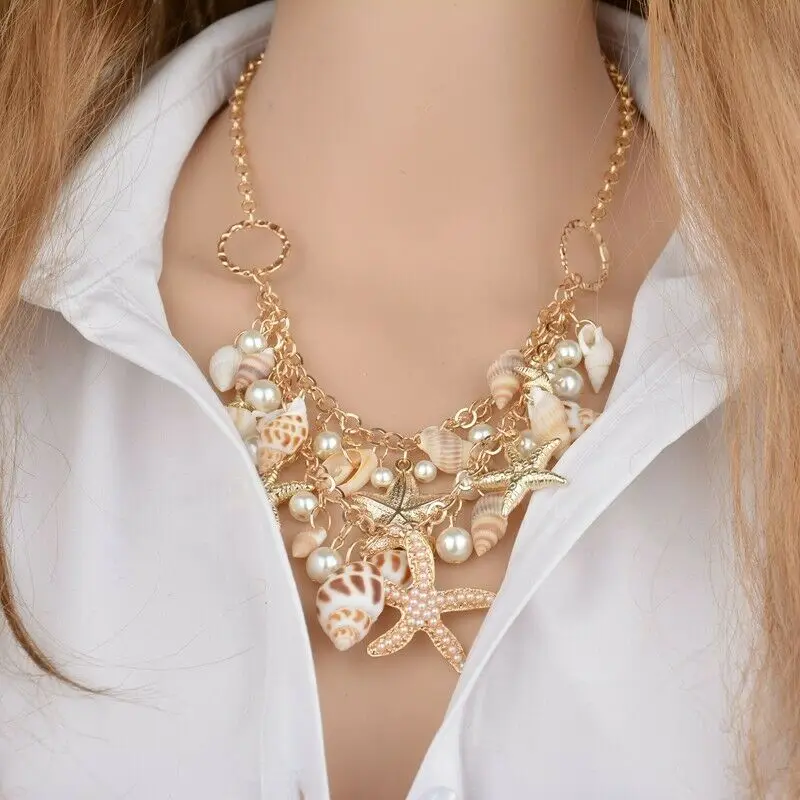 Bohemian Gold Necklace Beach Shell Pearl Women Summer Chain Accessories Pendants
Bohemian Gold Necklace Beach Shell Pearl Women Summer Chain Accessories Pendants