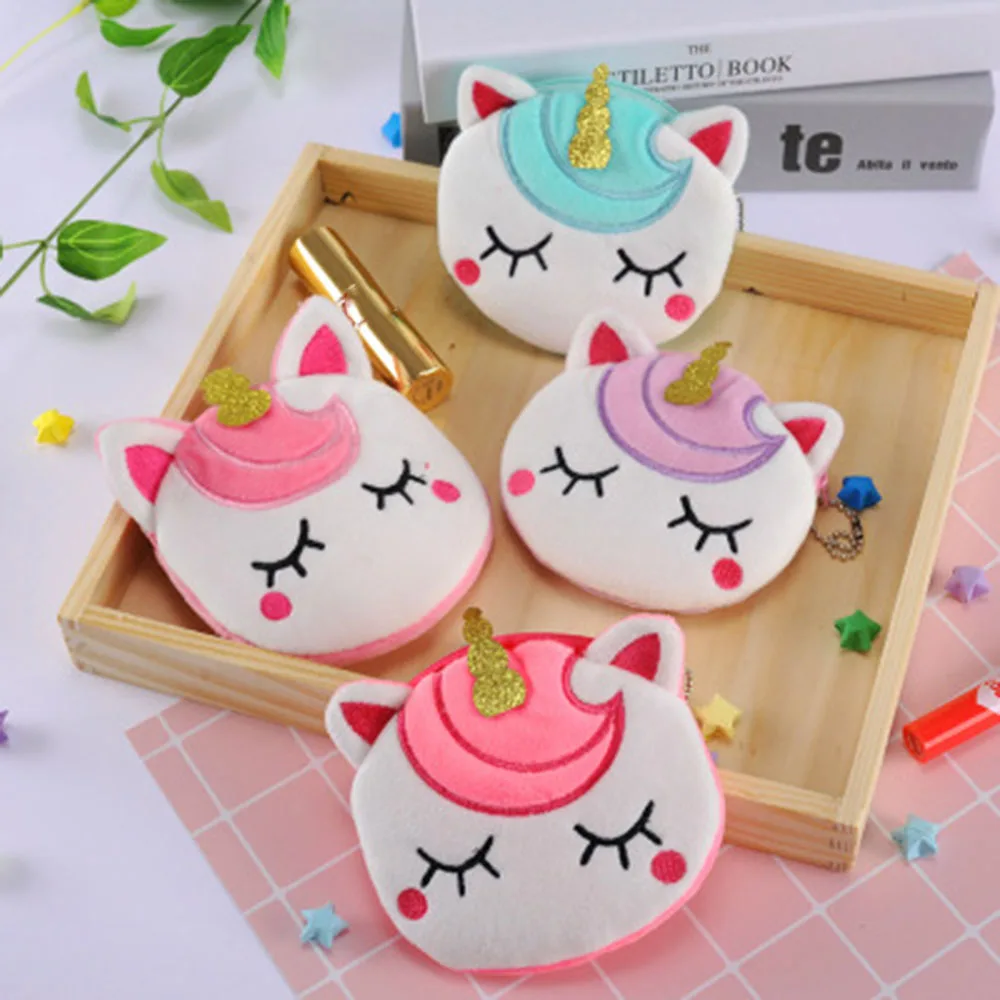 Новинка женская сумка для монет с мультяшным рисунком единорога кошельки