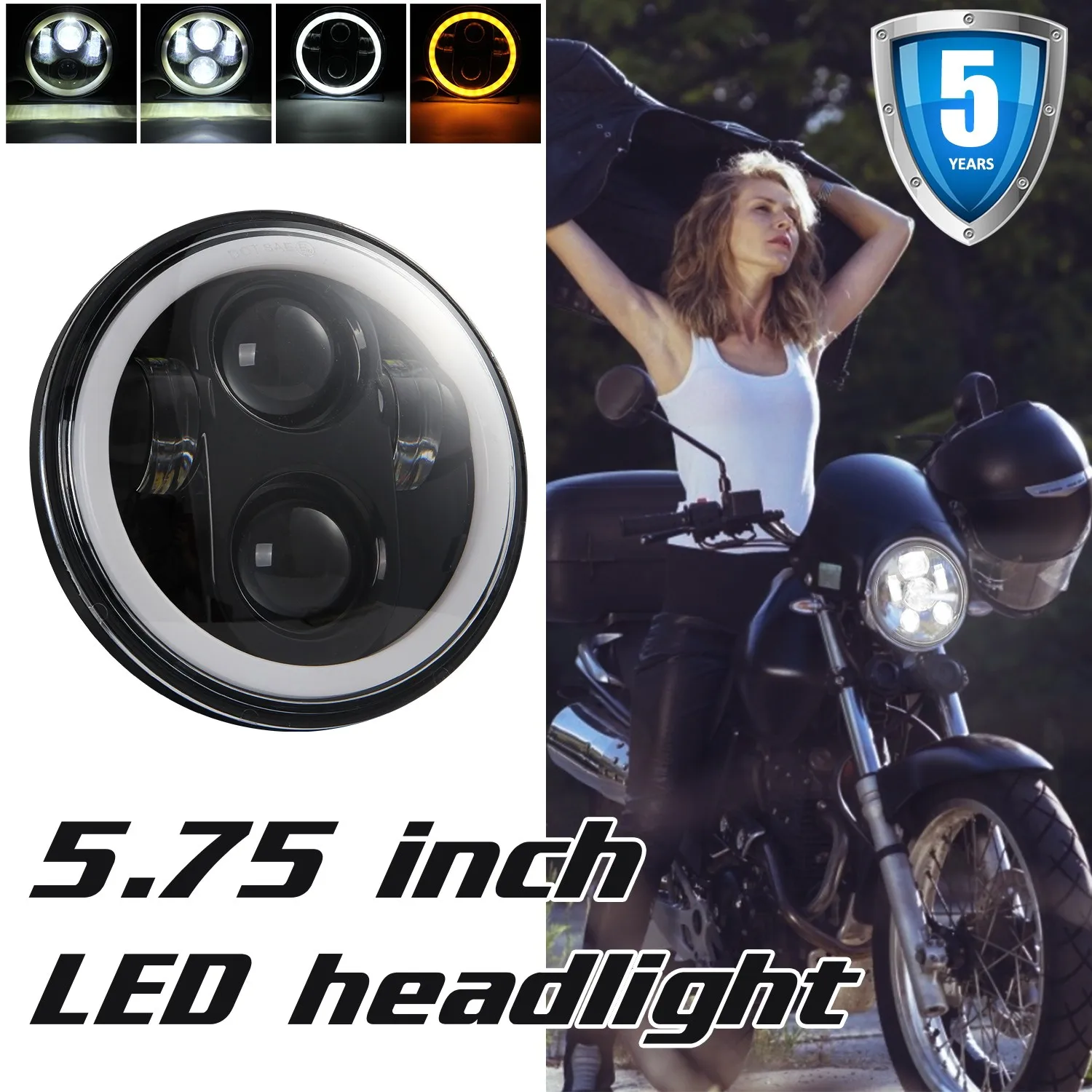 5.75 Inch Round Motorcycle LED Headlight For XL1200C XL883C FXDWG FXSTC Dyna 200W 6000K Motorcycle Light
5.75 Inch Round Motorcycle LED Headlight For XL1200C XL883C FXDWG FXSTC Dyna 200W 6000K Motorcycle Light
