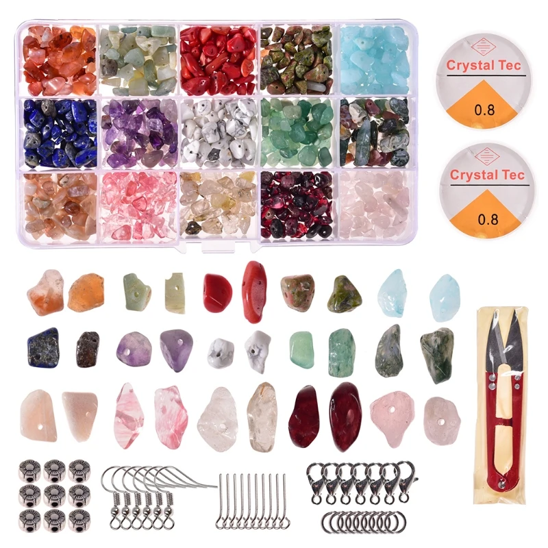 1 Set Natural Irregular Gemstones Beads Kit with Jump Rings Ear Hooks Scissors Lobster Clasps for DIY Jewelry Making
1 Set Natural Irregular Gemstones Beads Kit with Jump Rings Ear Hooks Scissors Lobster Clasps for DIY Jewelry Making
