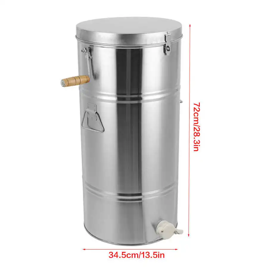 Honey Extractor 25*45CM Stainless Steel Manual 2 Frames Bee Honey Extractor Honey Centrifuge for Beekeeper Wood Trimmer
Honey Extractor 25*45CM Stainless Steel Manual 2 Frames Bee Honey Extractor Honey Centrifuge for Beekeeper Wood Trimmer