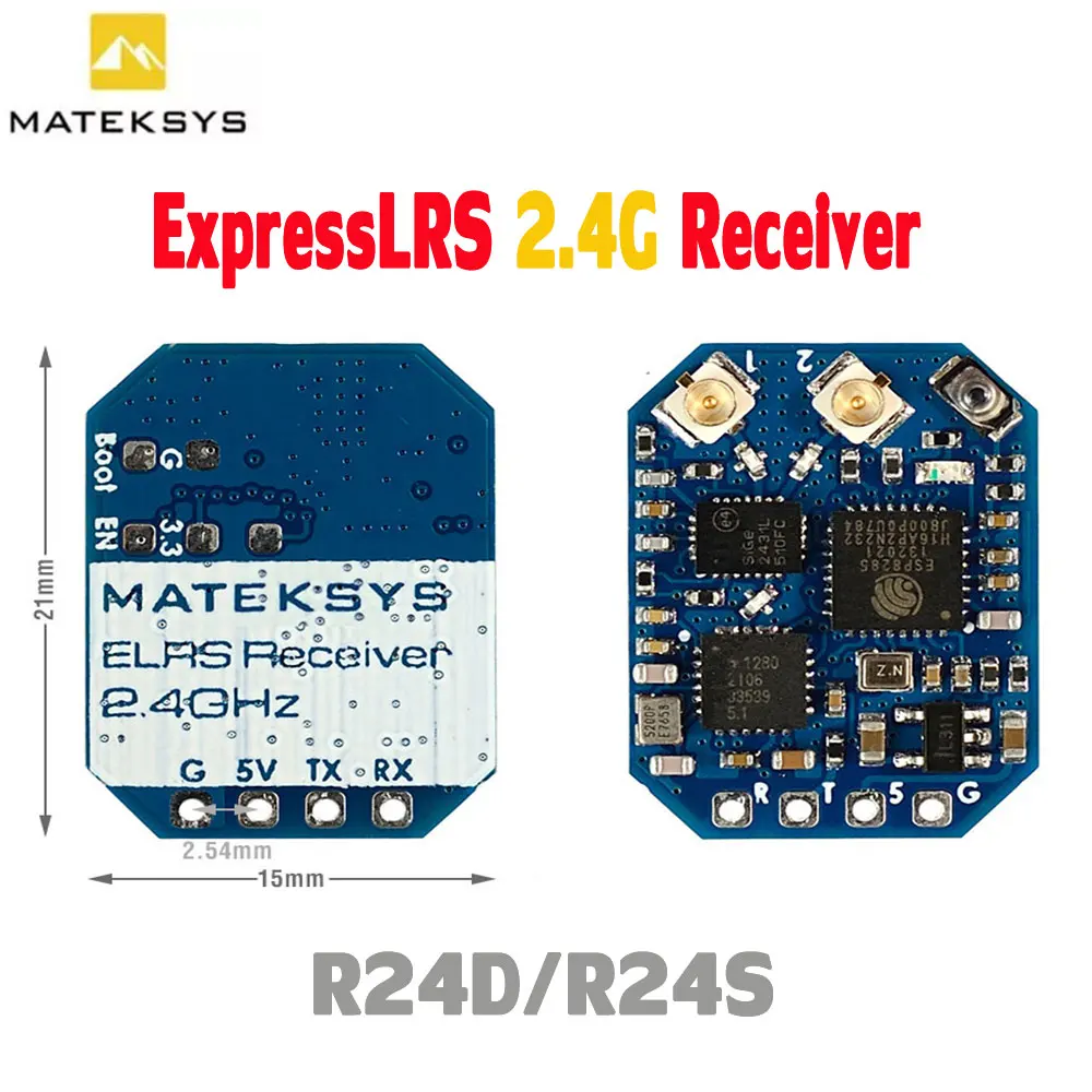 

21X15mm MATEK R24D R24S ELRS 2.4G Receiver ExpressLRS CRSF for RC FPV Racing Freestyle Nano Micro Mini Long Range Drones