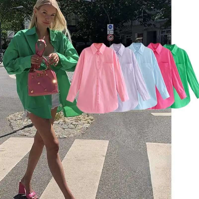 Za 2021 Women Chic Green Oversized Long Autumn Shirts Solid Single Button Casual Blouses Long Sleeve Elegant Mujer Tops
Za 2021 Women Chic Green Oversized Long Autumn Shirts Solid Single Button Casual Blouses Long Sleeve Elegant Mujer Tops