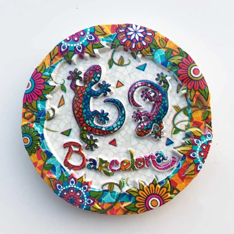 QIQIPP Magnetic refrigerator stickers creative tourism souvenirs in Barcelona, Spain, decorate mosaic lizards with hand salutes
QIQIPP Magnetic refrigerator stickers creative tourism souvenirs in Barcelona, Spain, decorate mosaic lizards with hand salutes