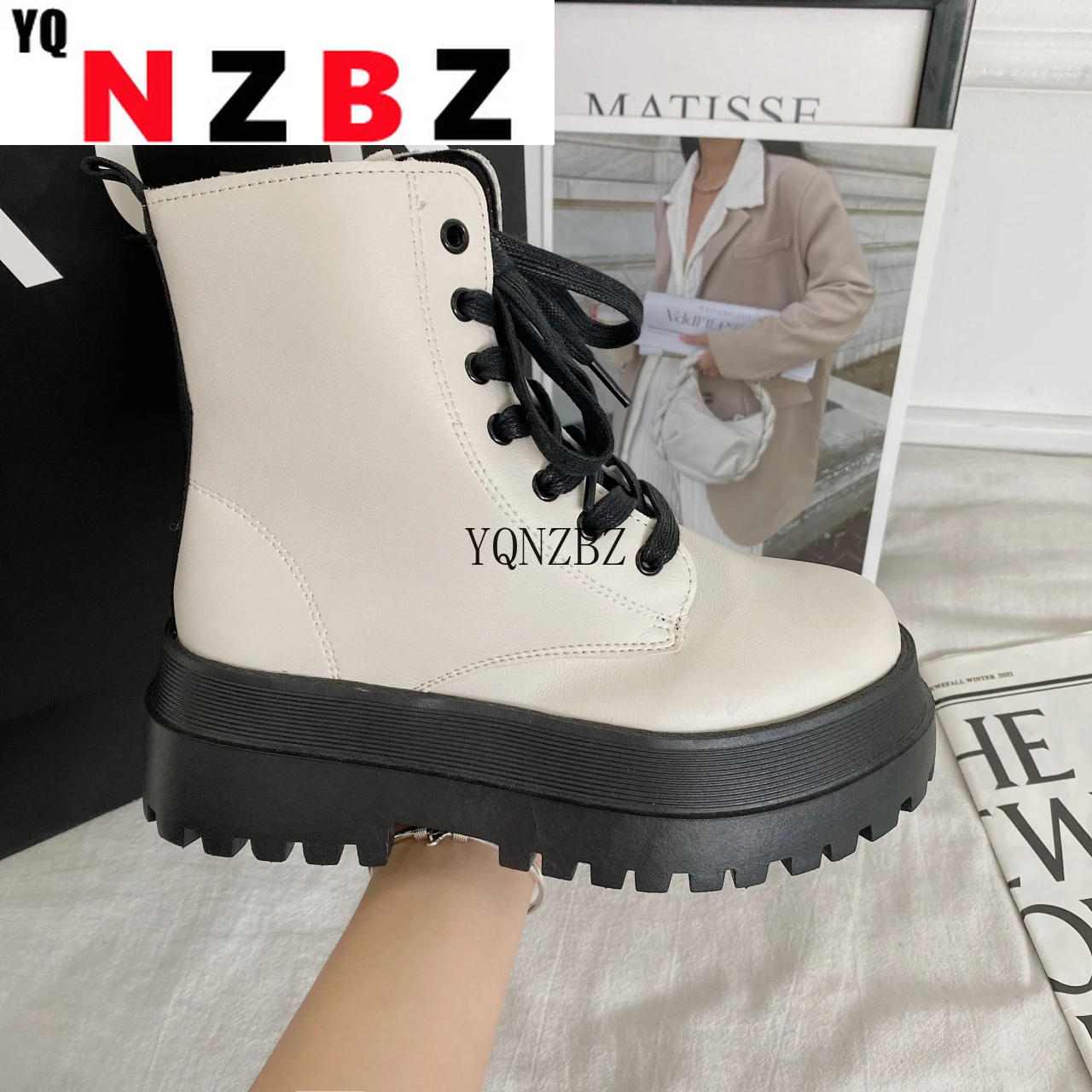 Fashion Mid-Calf Boots Women Thick Heels Platform Shoes Ladies Cross Tied Female Flat Boots PU Leather Footwear Zapatos Mujer
Fashion Mid-Calf Boots Women Thick Heels Platform Shoes Ladies Cross Tied Female Flat Boots PU Leather Footwear Zapatos Mujer