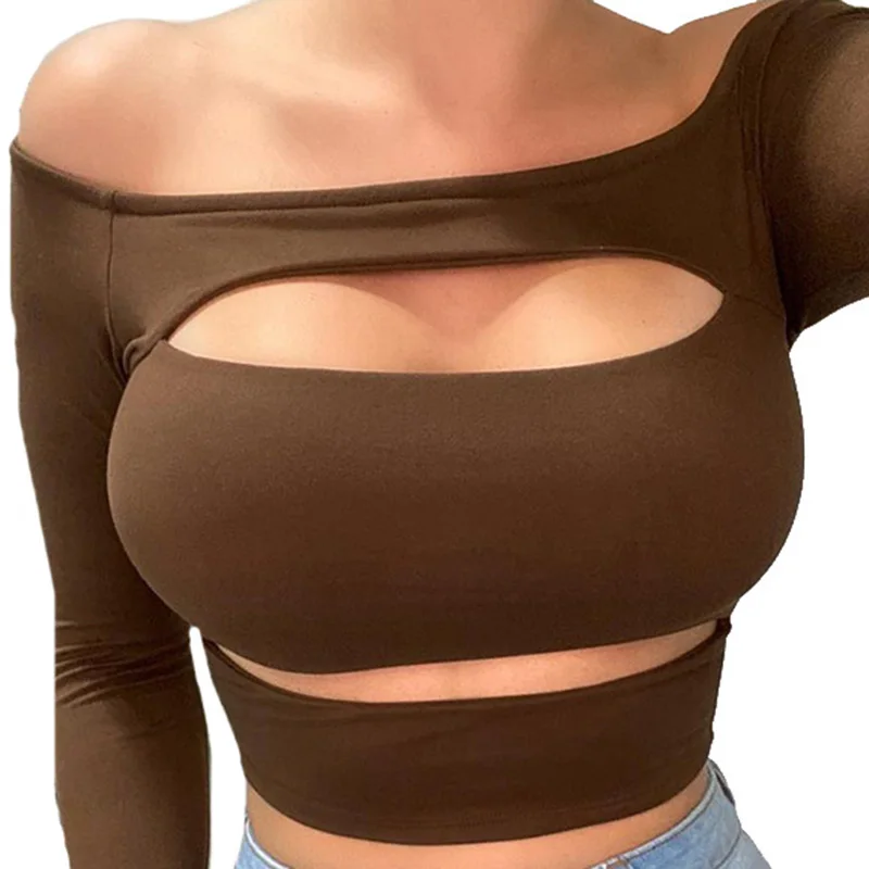 INDJXND Women Sexy T-Shirt Off Shoulder Long Sleeve Club Party Black Crop Tops Solid Color Soft Elastic Hollow Polyester Clothes
INDJXND Women Sexy T-Shirt Off Shoulder Long Sleeve Club Party Black Crop Tops Solid Color Soft Elastic Hollow Polyester Clothes