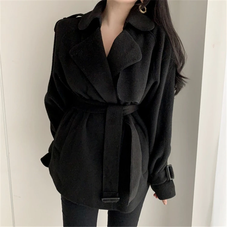 New 2021 Autumn Winter Women's Windbreaker Elegant Buttons Vintage Oversize Woolen Lace Up Short Trench Tops
New 2021 Autumn Winter Women's Windbreaker Elegant Buttons Vintage Oversize Woolen Lace Up Short Trench Tops