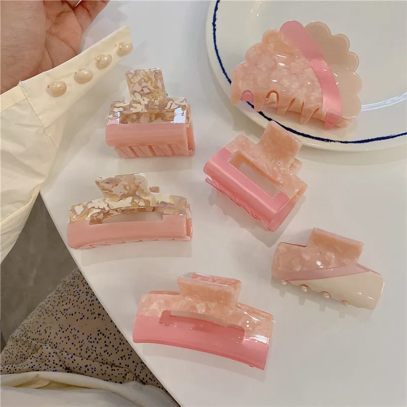 Sweet Pink Patchwork Hair Clips for Women Claw Clip High Quality Geometric Hairpins 2021 Summer Girls Hair Claw Hair Accessories
Sweet Pink Patchwork Hair Clips for Women Claw Clip High Quality Geometric Hairpins 2021 Summer Girls Hair Claw Hair Accessories