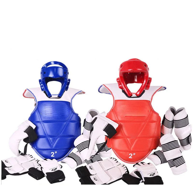 Taekwondo Five-piece Set Helmet Armor Kickboxing Guantes De Boxeo Boxing Glove Capacete Taekwondo Equipment Head Protector Spats
Taekwondo Five-piece Set Helmet Armor Kickboxing Guantes De Boxeo Boxing Glove Capacete Taekwondo Equipment Head Protector Spats