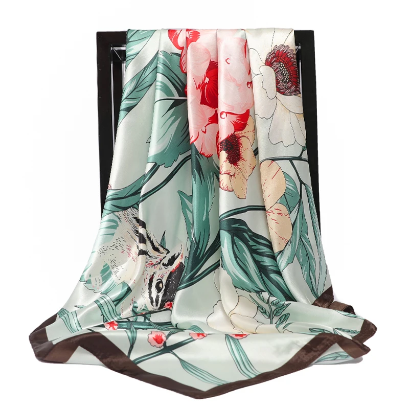 Women Silk Scarf Fashion Flower Print Square Head Scarves Lady Luxury Brand Shawls Silk Women Scarf Foulard Satin Hijab 90*90cm
Women Silk Scarf Fashion Flower Print Square Head Scarves Lady Luxury Brand Shawls Silk Women Scarf Foulard Satin Hijab 90*90cm