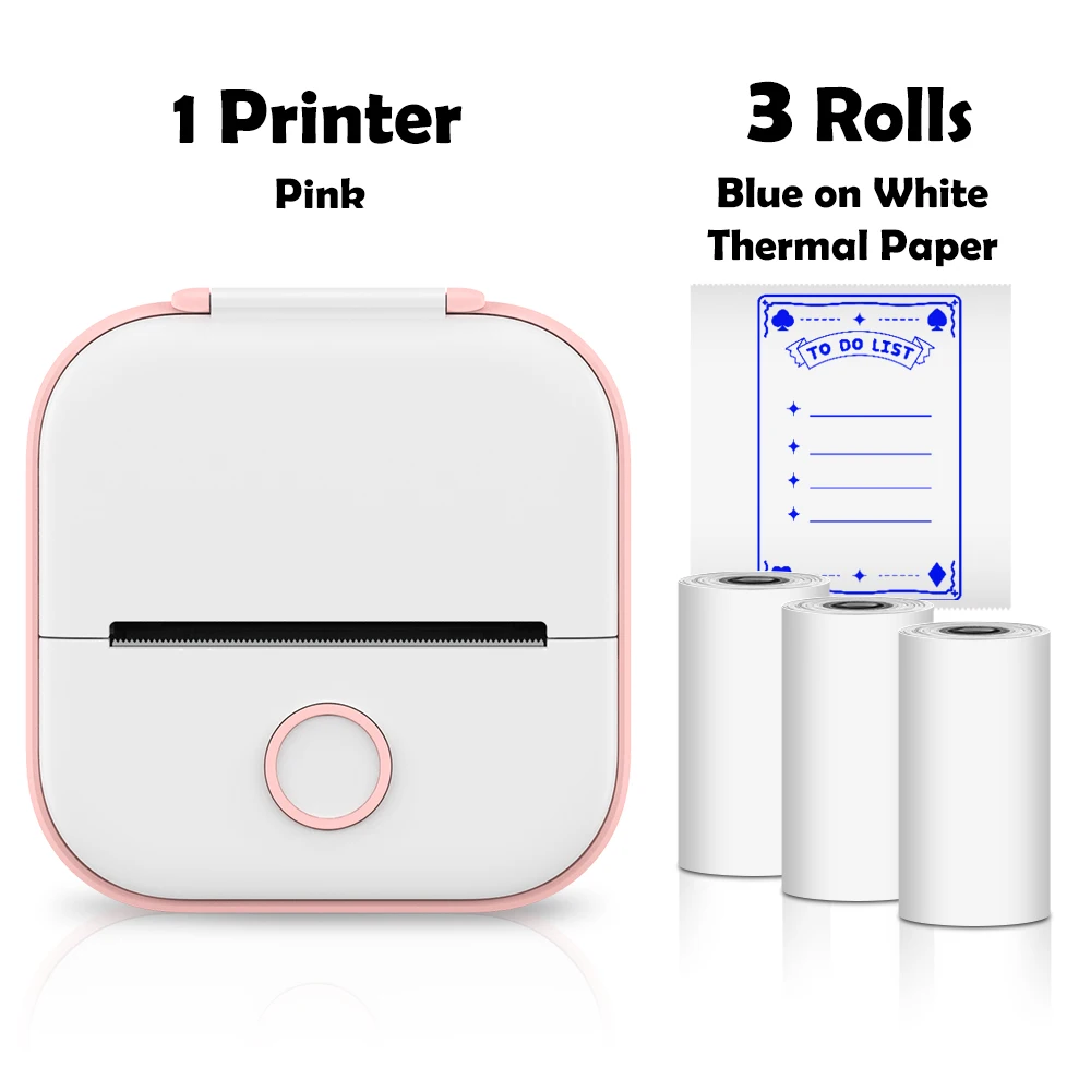 T02 Portable Thermal Mini Label Printer Mini Photo Pictures Printer Compatible With Mobile Android iOS Phone 53mm Pocket Machine
T02 Portable Thermal Mini Label Printer Mini Photo Pictures Printer Compatible With Mobile Android iOS Phone 53mm Pocket Machine