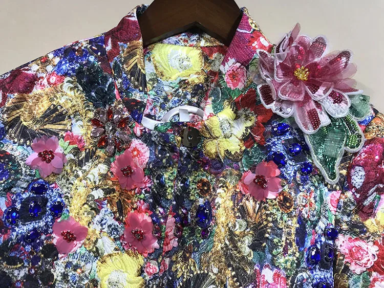 High Quality Autumn Women New Style Hand-beaded Sequined Flowers Print Long Sleeve High Street Short Jacket
High Quality Autumn Women New Style Hand-beaded Sequined Flowers Print Long Sleeve High Street Short Jacket