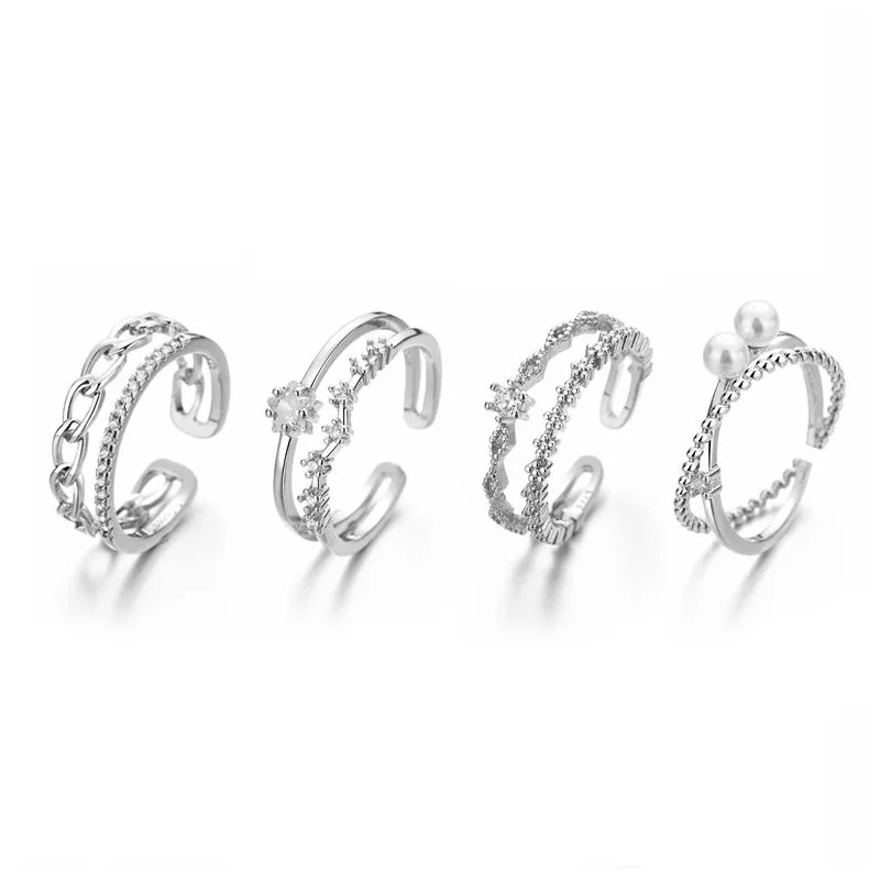 Trendy Fashion Adjuestable Size Luxury Pearl Star Silver Coating Ring Set for Women Charm Jewelry Gifts
Trendy Fashion Adjuestable Size Luxury Pearl Star Silver Coating Ring Set for Women Charm Jewelry Gifts