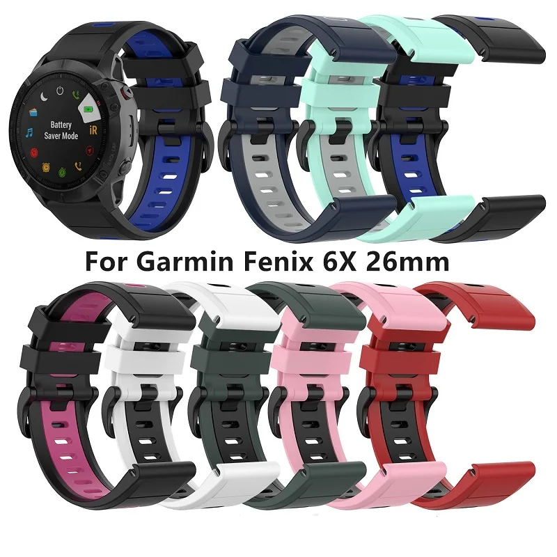Ремешок для часов Garmin Fenix 6X, силиконовый браслет для наручных часов 26 мм, быстрая замена ремешка, Quickfit, силиконовые браслеты
Ремешок для часов Garmin Fenix 6X, силиконовый браслет для наручных часов 26 мм, быстрая замена ремешка, Quickfit, силиконовые браслеты