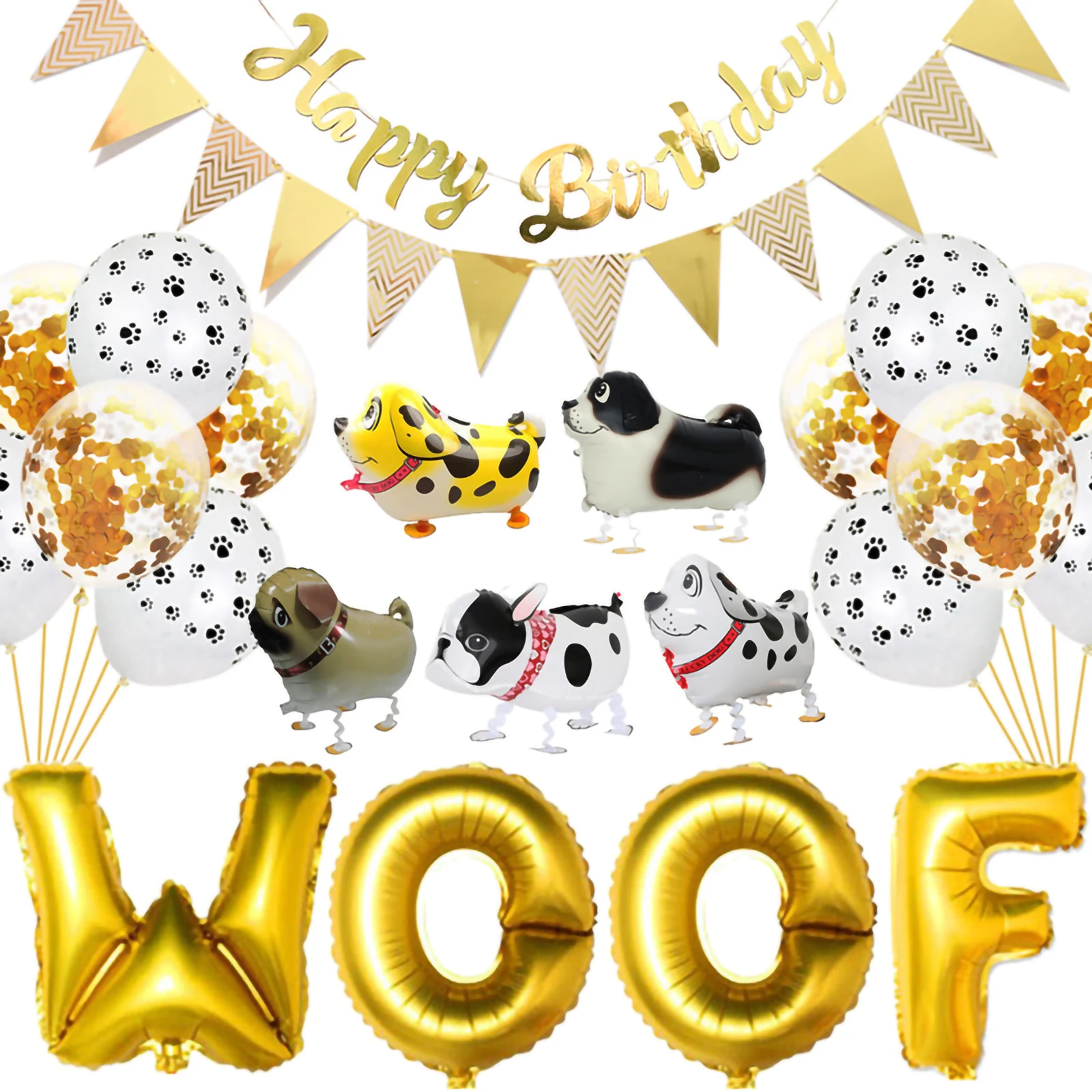 Pet Dog Birthday Party Supplies Happy Birthday Banners Walking Dog + WOOF Balloons for Pet Party Decor
Pet Dog Birthday Party Supplies Happy Birthday Banners Walking Dog + WOOF Balloons for Pet Party Decor
