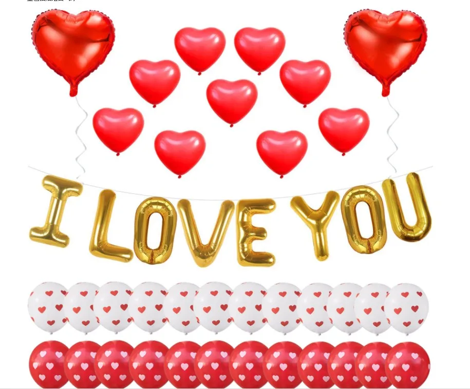 Valentine's Day Latex Balloon Set Wedding Foil Latex Heart Shaped Balloons Decoration Balloon Anniversary Proposal Balloons
Valentine's Day Latex Balloon Set Wedding Foil Latex Heart Shaped Balloons Decoration Balloon Anniversary Proposal Balloons