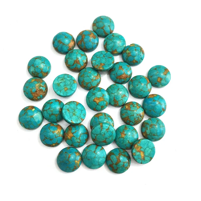 

20PCS Natural Stones Blue turquoise Jade Stone Cabochon No Hole Beads for Making Jewelry DIY Ring accessories Scattered beads