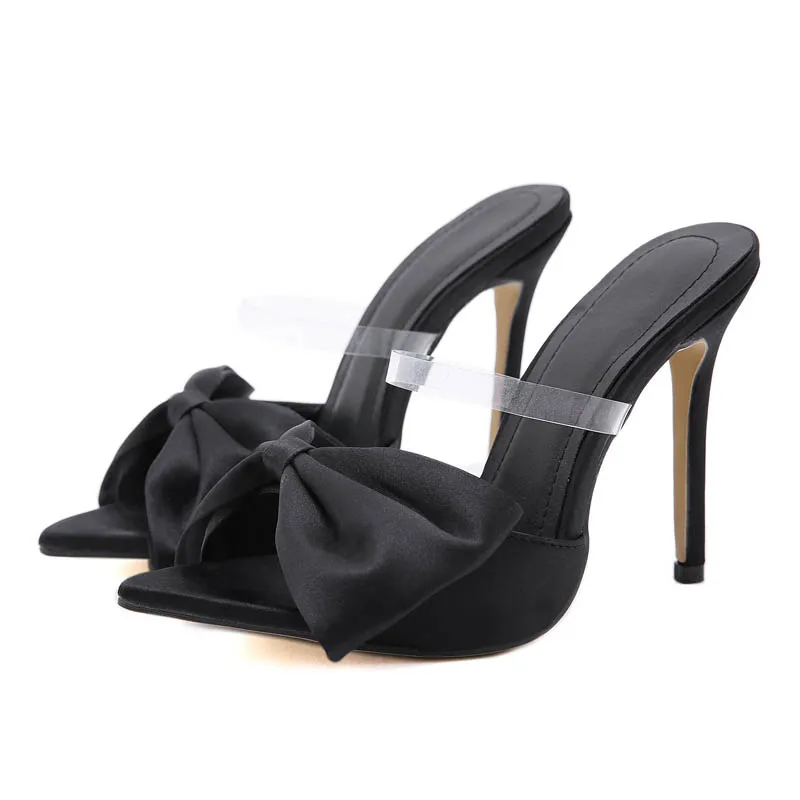 Hot Sale Womens Peep Toe Stilettos Big Bowknot Satin Silk Slipper Clear Transparent Slipper Shoes High Heel Sandals Summer 4Colo
Hot Sale Womens Peep Toe Stilettos Big Bowknot Satin Silk Slipper Clear Transparent Slipper Shoes High Heel Sandals Summer 4Colo