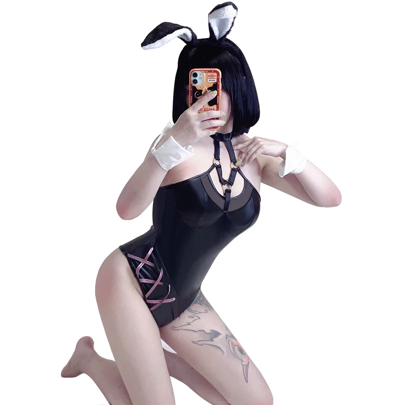 Halter Bandage Backless PU Leather High Cut Bodysuit Kawaii Cosplay Catsuit Tights Bodystocking Sexy Hot Erotic Lingerie Body
Halter Bandage Backless PU Leather High Cut Bodysuit Kawaii Cosplay Catsuit Tights Bodystocking Sexy Hot Erotic Lingerie Body