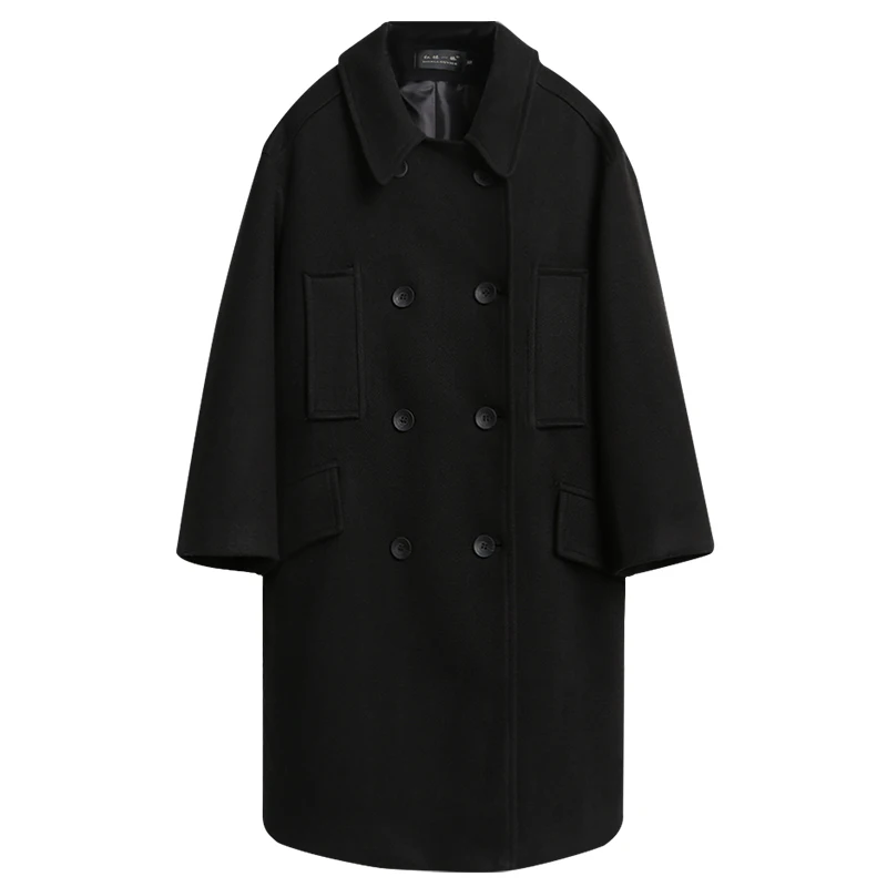 Черное шерстяное пальто для женщин, новинка сезона осень-зима 2023, Корейская парка, утепленное длинное пальто выше колена, тонкое шерстяное Женское пальто
Черное шерстяное пальто для женщин, новинка сезона осень-зима 2023, Корейская парка, утепленное длинное пальто выше колена, тонкое шерстяное Женское пальто