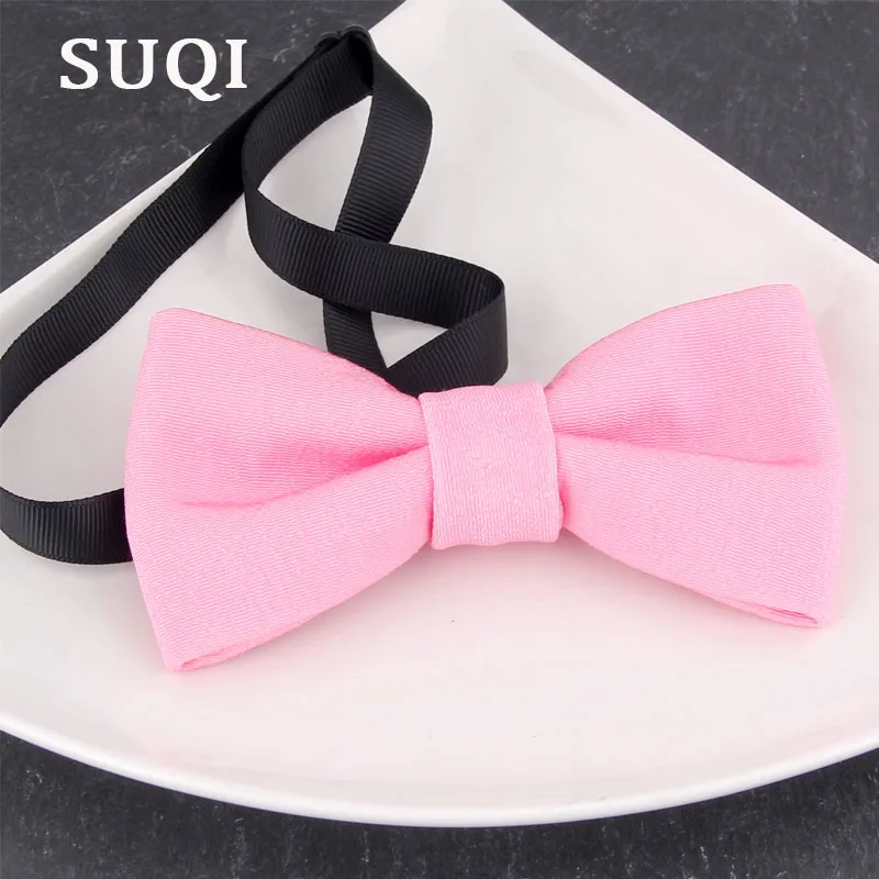SUQI Fashion new year party wedding show Bow tie Boys Tuxedo Tie silver pink Dot Men and women Suit bowtie necktie | Аксессуары для