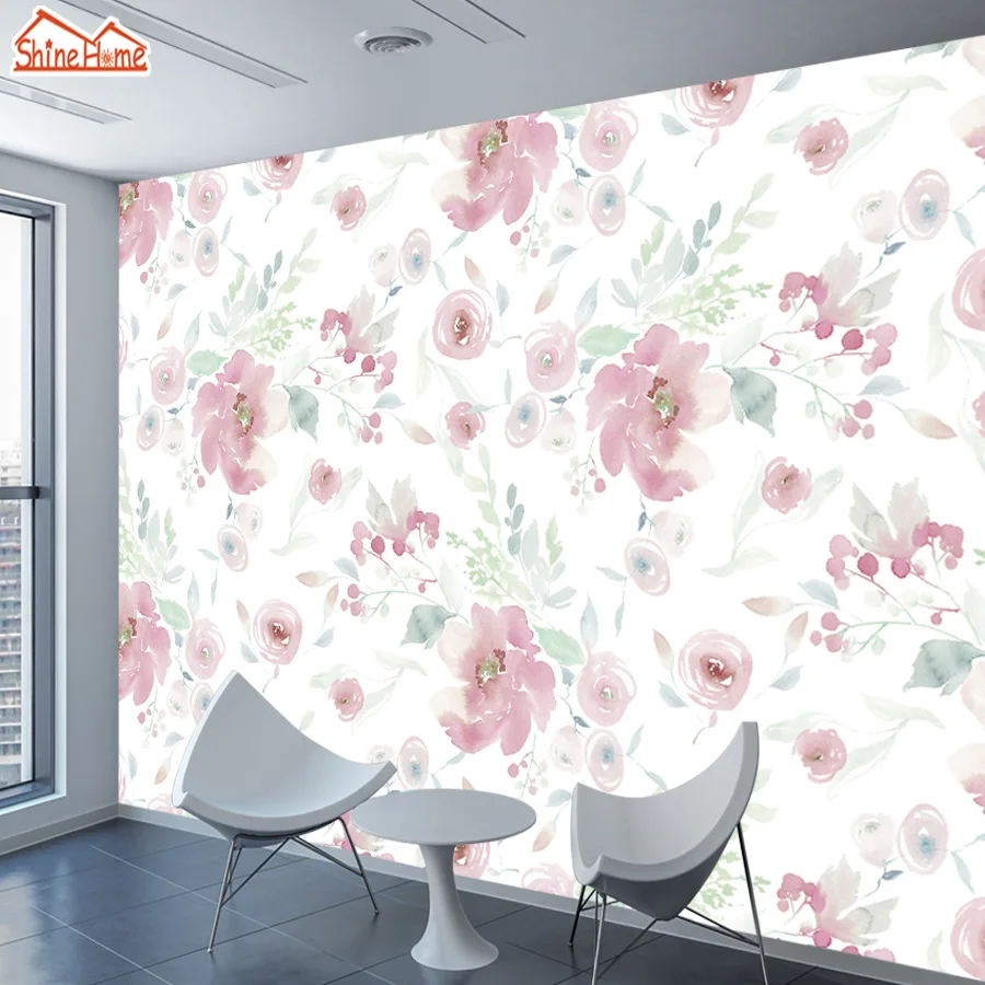 

Pink Rose Wall Paper 3d Photo Mural Wallpaper Wallpapers for Living Room Contact Wall Papers Home Decor Vinyl Peel Stick Murals