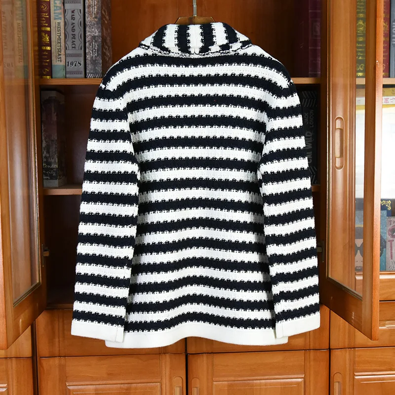 Spring Fashion 2021 New Women Double Breasted Striped Wool Knitted Coat Cardigans Female Casual Sweater
Spring Fashion 2021 New Women Double Breasted Striped Wool Knitted Coat Cardigans Female Casual Sweater