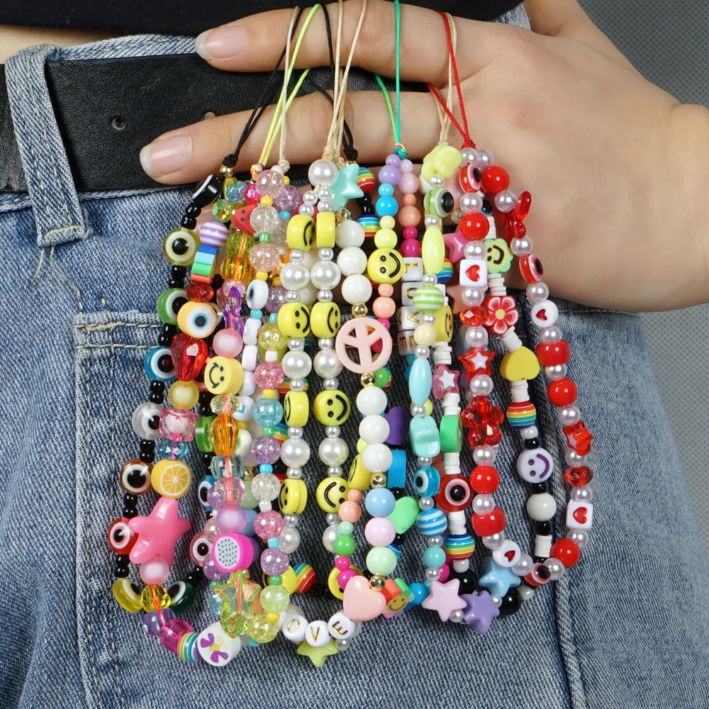 2021 Trendy Mobile Phone Strap Lanyard Colorful Smile Pearl Soft Pottery Rope for Cell Phone Case Hanging Cord for Women Jewelry
2021 Trendy Mobile Phone Strap Lanyard Colorful Smile Pearl Soft Pottery Rope for Cell Phone Case Hanging Cord for Women Jewelry
