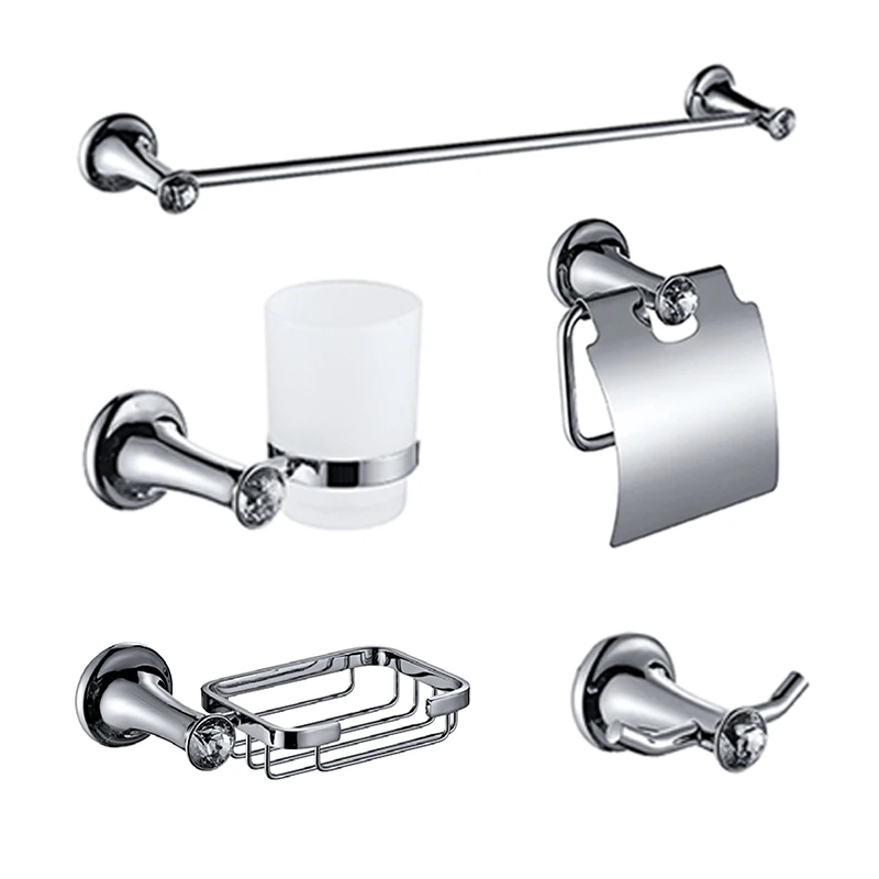 Bathroom Accessories Chrome Towel Rack Rail Bar Paper Shelf Shower Soap Dish Holder Toilet Brush Cup Holder Cloth Hook 5pcs Set
Bathroom Accessories Chrome Towel Rack Rail Bar Paper Shelf Shower Soap Dish Holder Toilet Brush Cup Holder Cloth Hook 5pcs Set