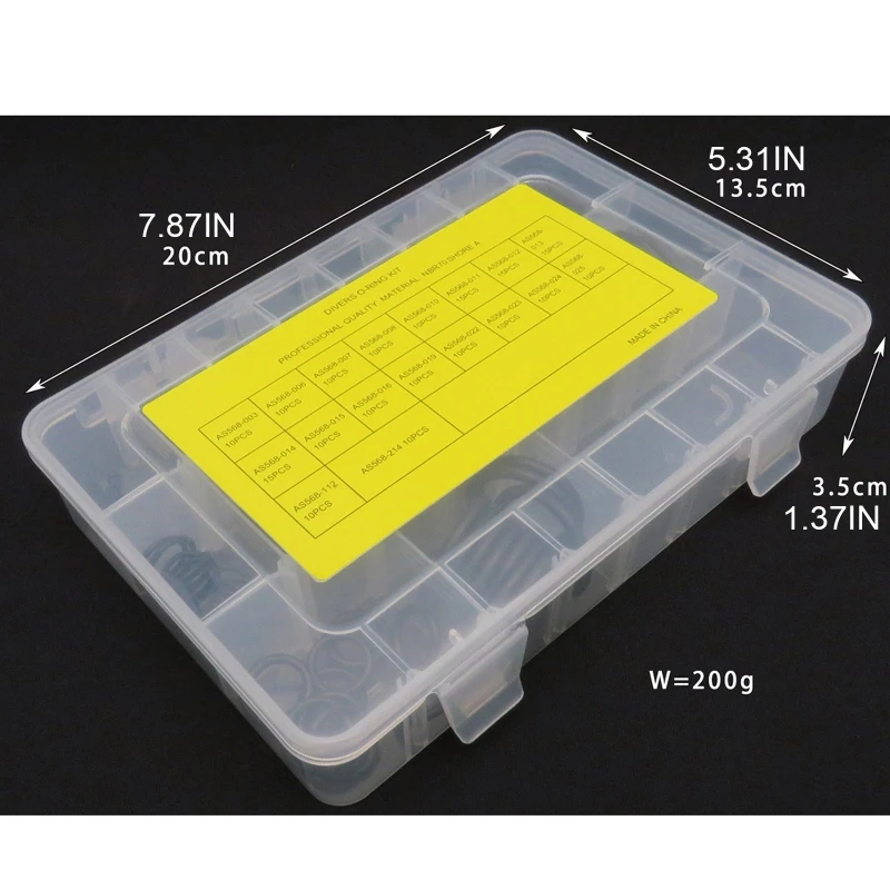 200 Pcs/450Pcs Multifunction O-Ring Seal Sleeve Ring Kit Diving Special Thickening Nitrile Rubber NBR Sealing Small Component wi
200 Pcs/450Pcs Multifunction O-Ring Seal Sleeve Ring Kit Diving Special Thickening Nitrile Rubber NBR Sealing Small Component wi
