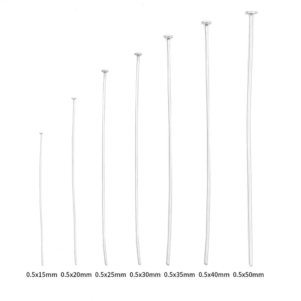 10pcs/lot 15 20 25 30 35 40 50mm Flat Head Pins 925 Sterling Silver T-Shaped Head Pins For DIY Jewelry Making Findings Supplies
10pcs/lot 15 20 25 30 35 40 50mm Flat Head Pins 925 Sterling Silver T-Shaped Head Pins For DIY Jewelry Making Findings Supplies