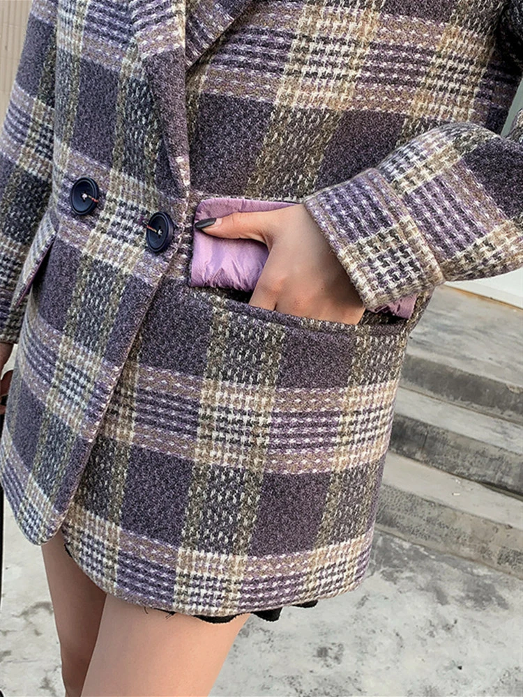 New Winter 2020 Elegant Blazer Women's Double Breasted Long Sleeve Notched Collar Jacket Outwear Wool Blends Tweed Blazer Coat
New Winter 2020 Elegant Blazer Women's Double Breasted Long Sleeve Notched Collar Jacket Outwear Wool Blends Tweed Blazer Coat