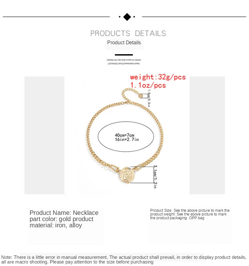 AE-CANFLY Single Layer Simple Retro Necklace Portrait Pendant Gold Color Chain for Female Men 2020 New Fashion Jewelry Party
AE-CANFLY Single Layer Simple Retro Necklace Portrait Pendant Gold Color Chain for Female Men 2020 New Fashion Jewelry Party
