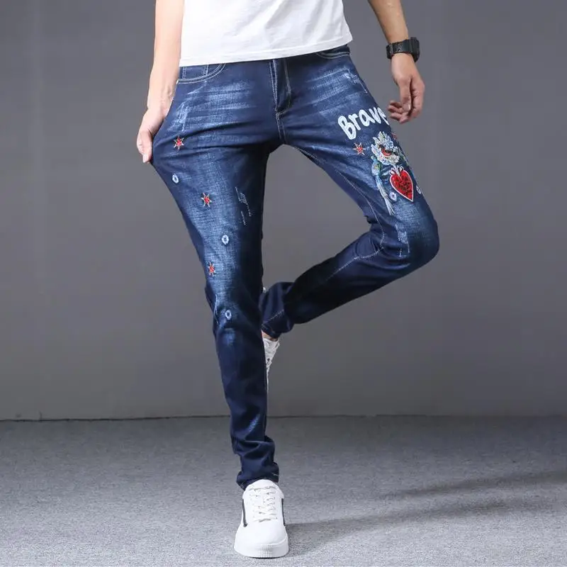 New Arrivals Men's Fashion Loose Jeans Good Quality Embroidery Denim Pants Distressed Trousers
New Arrivals Men's Fashion Loose Jeans Good Quality Embroidery Denim Pants Distressed Trousers