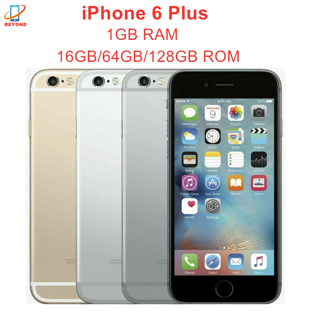 

Original Apple iPhone 6 Plus 16GB 64GB 128GB ROM 5.5" IPS LCD IOS A8 8MP 1GB RAM Dual Core Fingerprint 4G LTE Cellphone 6Plus