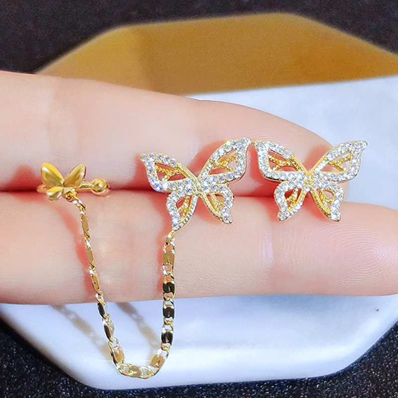 2021 New Popular Design 14K Real Gold Butterfly Tassel Clip Earrings for Women Charm Jewelry S925 Silver Needle Shiny AAA Zircon
2021 New Popular Design 14K Real Gold Butterfly Tassel Clip Earrings for Women Charm Jewelry S925 Silver Needle Shiny AAA Zircon